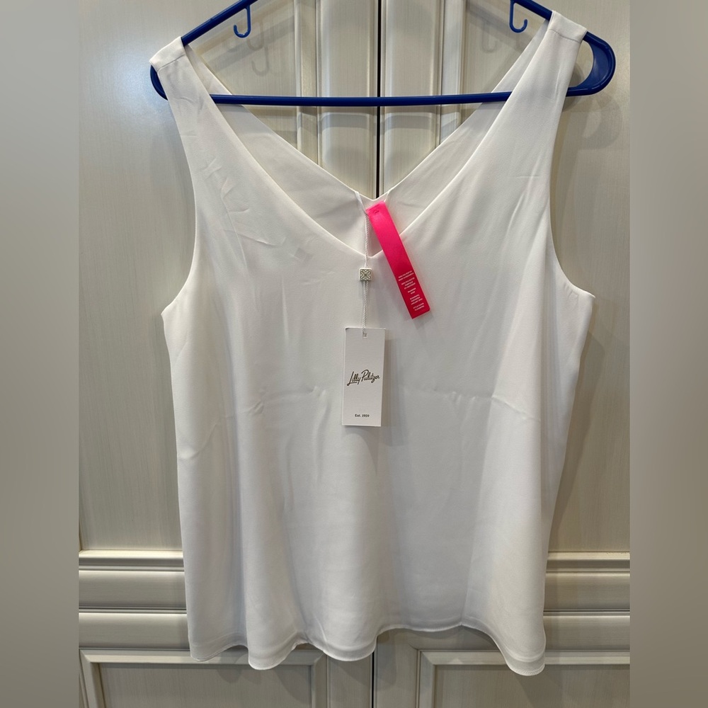 NWT Lilly Pulitzer Women's Florin Reversible Top - Resort White, size medium - Picture 6 of 6